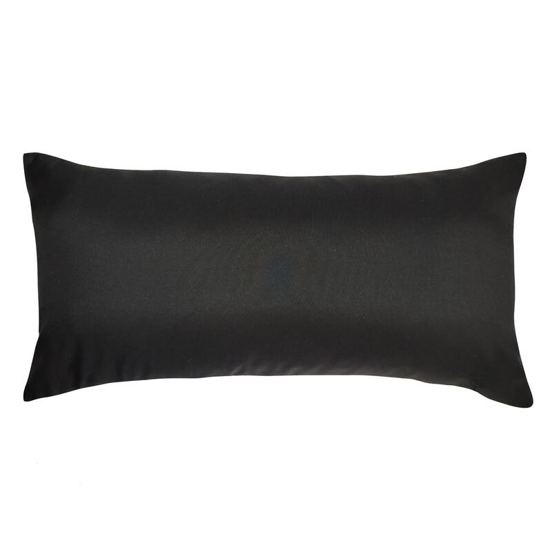 Edie At Home Indoor/Outdoor Embroidered Tile Oblong Decorative Throw Pillow 15x30, Black/White