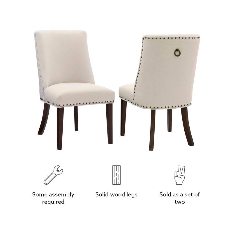 Linon Allard Modern Dining Chairs with Espresso Legs (Set of 2)