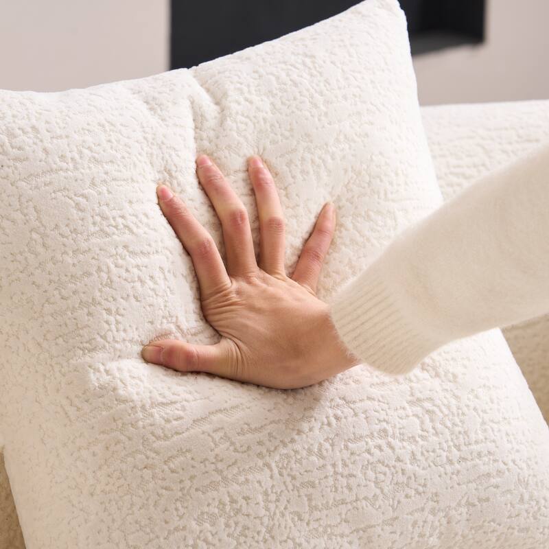 Characteristic Loveseat Sofa Couch with 3 Decorative Pillows, Curved 2-Seater Sofa Couch for Apartments