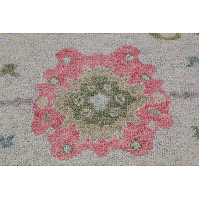 Hand Knotted Oriental 100% Wool Carpet Transitional All-Over Greys & Charcoal Oushak Area Rug - 10' 0'' X 8' 1''