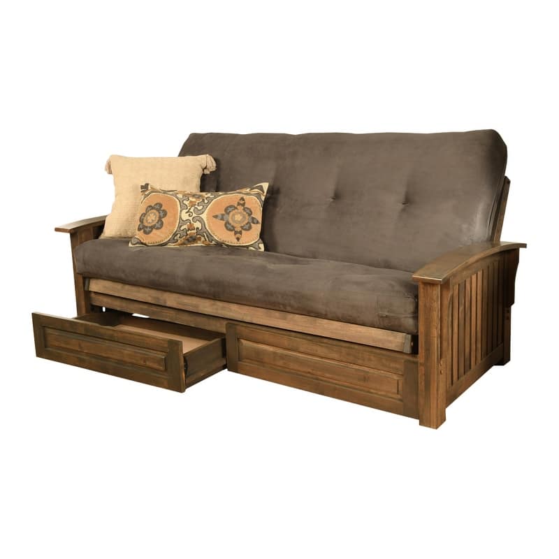 Somette Washington Full-size Futon Frame Includes Storage Drawers and Mattress