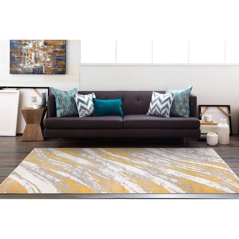 World Rug Gallery Modern Abstract Swirl Area Rug