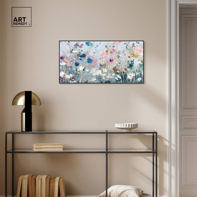 Art Remedy Blue Forest Ii Framed Floral Fine 1 Piece Canvas Wall Art