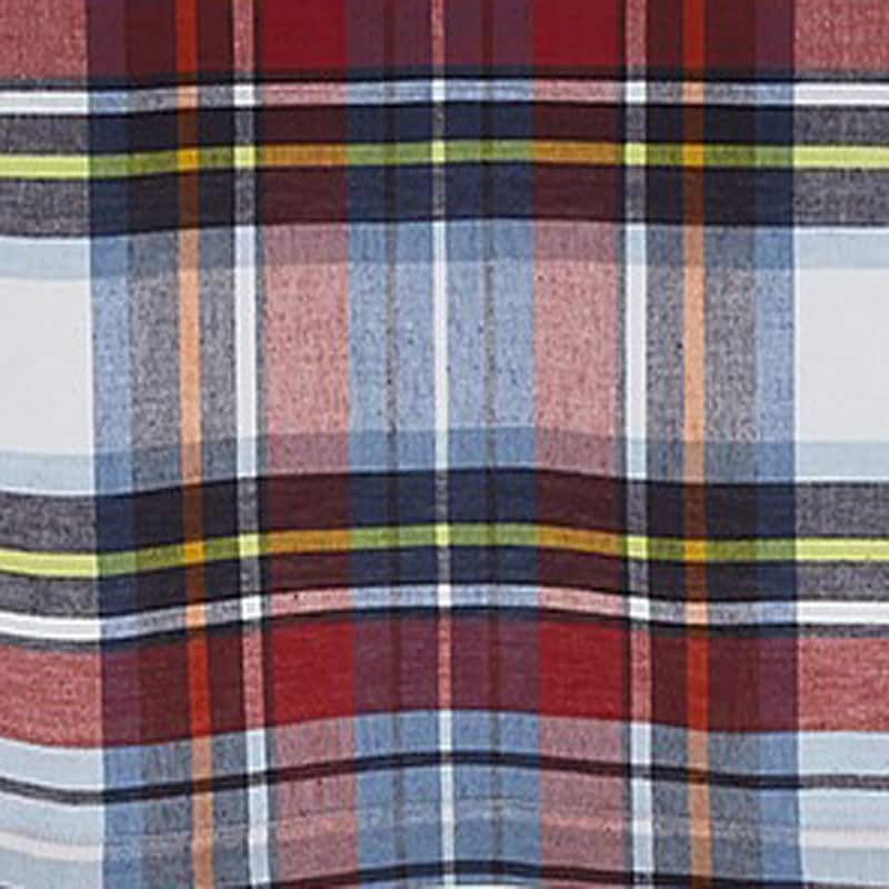 Weekend Blue and Red Plaid Cotton Tablecloth, 84"L x 60"W - 60 x 84