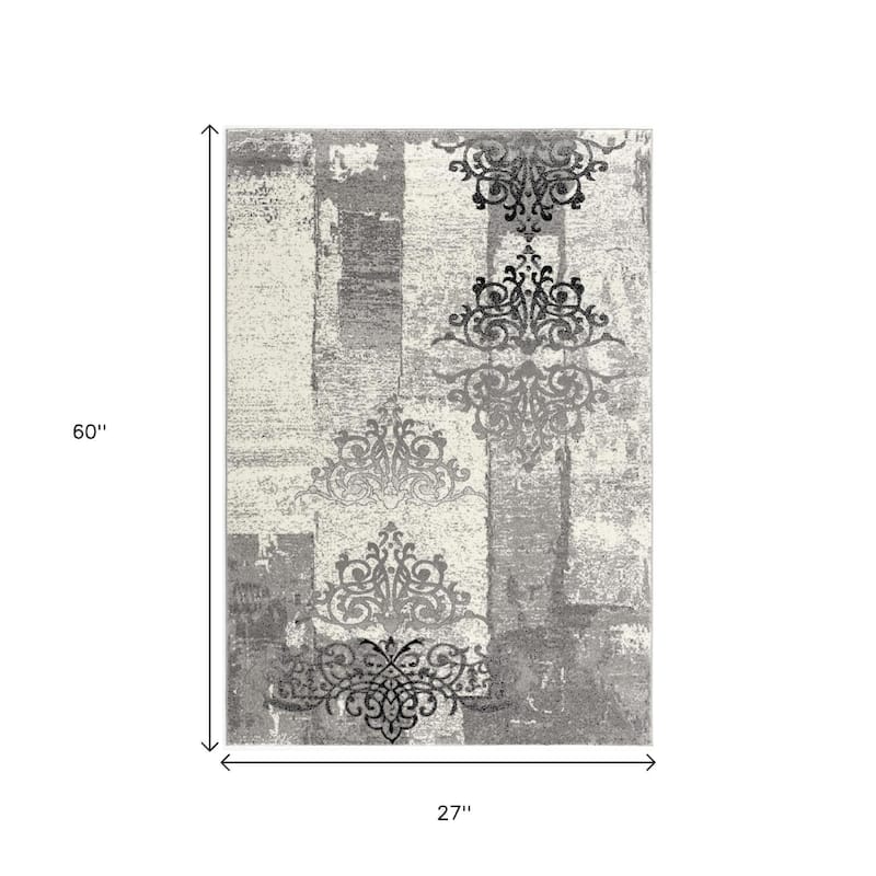 HomeRoots Abstract Modern Rectangle Area Rug - 60.00 in. x 27.00 in. x 0.30 in.