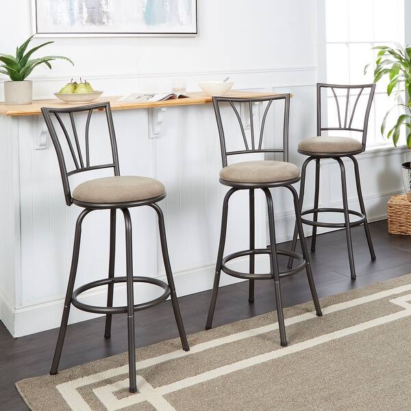 Stetson Adjustable Height Swivel Metal Bar Stools (Set of 3) On Sale