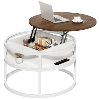 Moasis Round Lift Top Coffee Table with Hidden Storage
