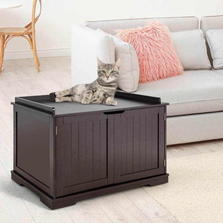 Multifunctional Cat House with Double Doors and Extra Countertop Space