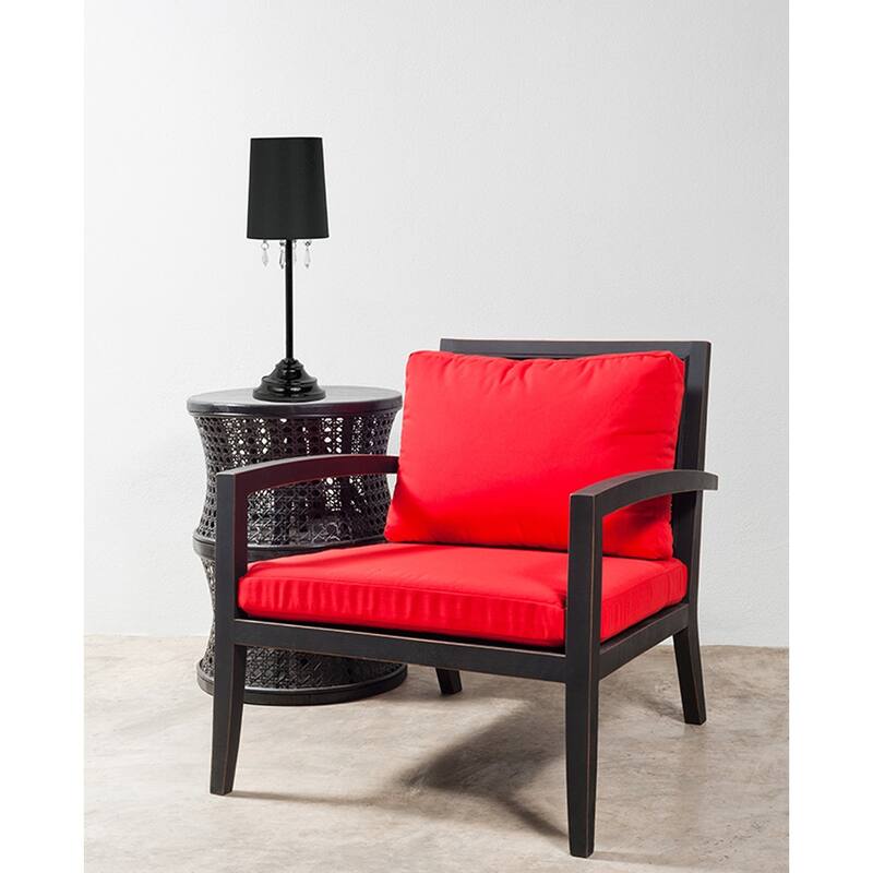 17.25 in. Black Finish Table Lamp with Black Shade, Sturdy Table Lamp for Living Rooms and Bedrooms