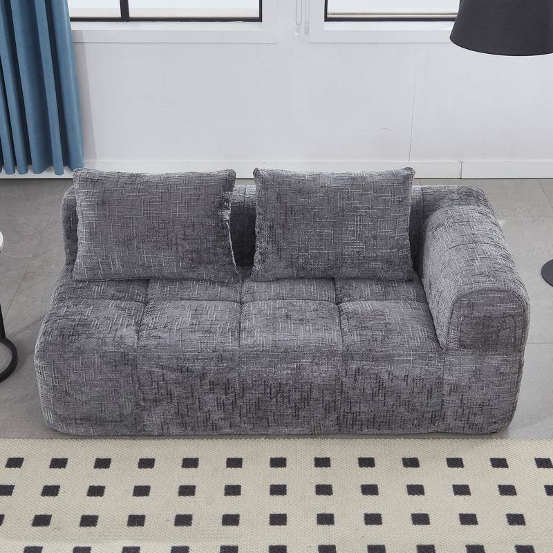 Chenille Loveseat Sofa, Minimalist Modular Sleeper for Living RoomS