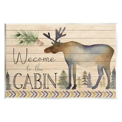 Stupell Industries Welcome To The Cabin Moose Silhouette Wall Plaque Art by ND Art