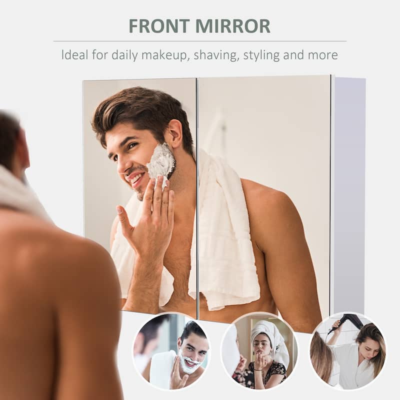 HOMCOM Double Door Wall Mounted Bathroom Mirror