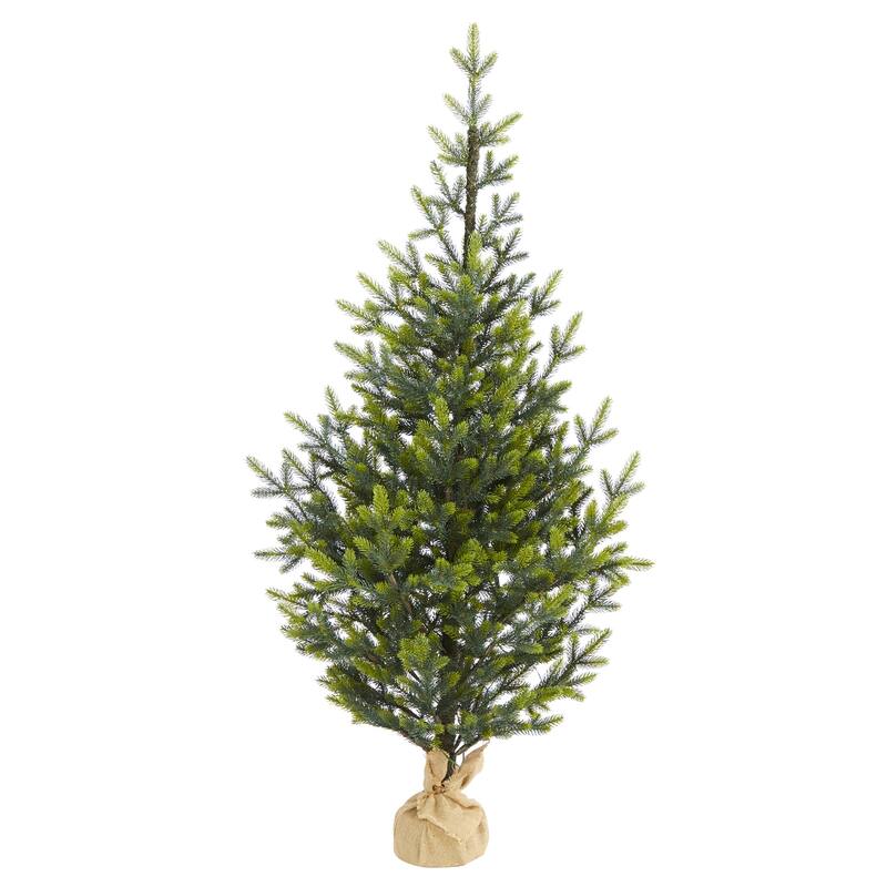 5ft Artificial Christmas Tree with Lights - Holiday Decor, Festive Fir Tree, Easy Setup, Indoor Christmas Tree - Green - 60
