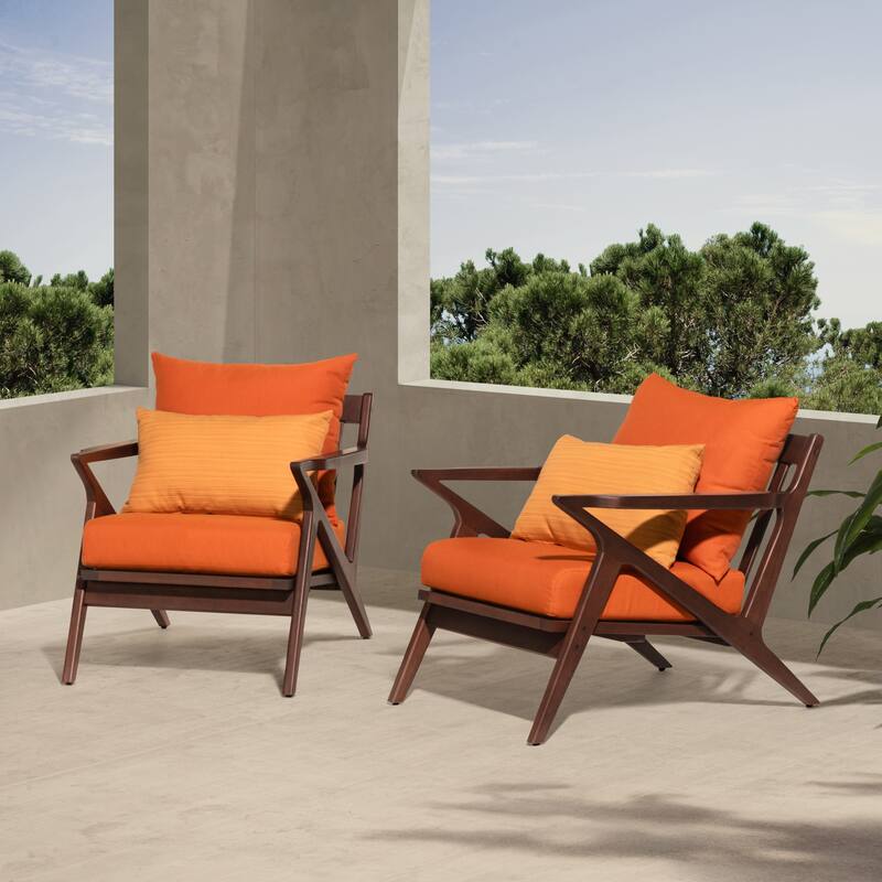 Vaughn 2 Piece Sunbrella Outdoor Patio Club Chairs