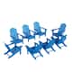 Laguna Poly Folding Adirondack Chair (Set of 8) - Pacific Blue