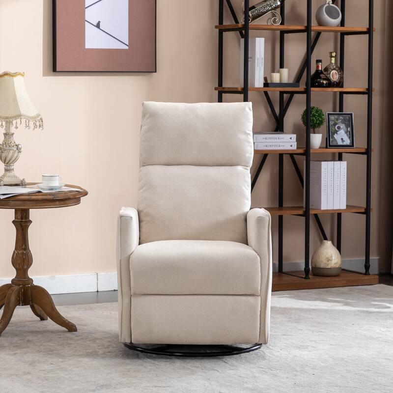 Cotton Linen Fabric Swivel Rocking Chair