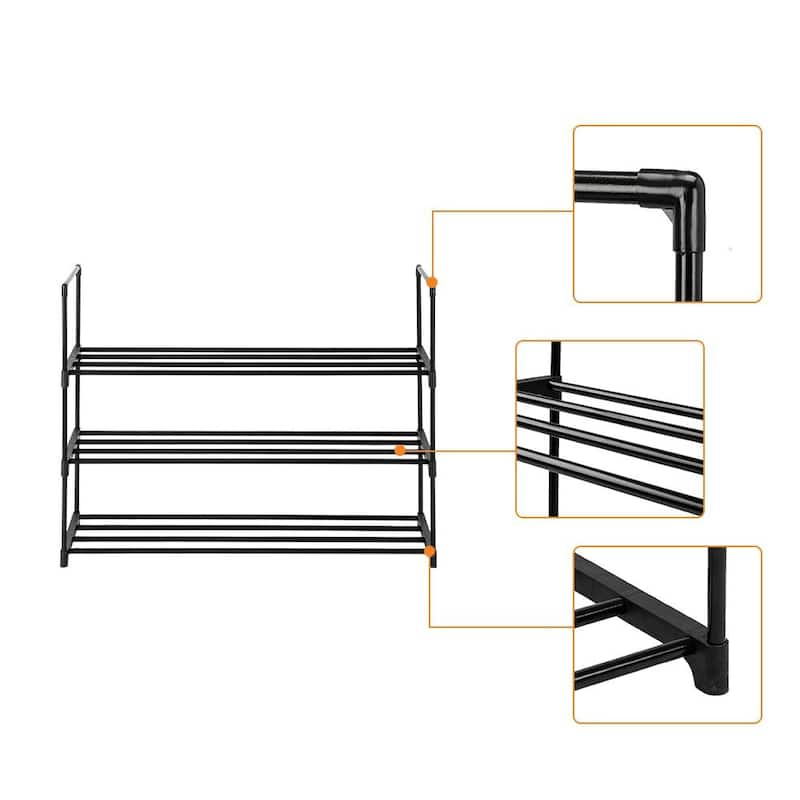 3 Tiers Shoe Rack Shoe Tower Shelf Storage Organizer