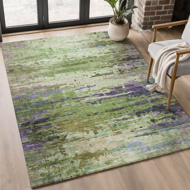 Premium Washable Super Soft Abstract Ombre Mayfield Rug - Green - 5' x 7'6"