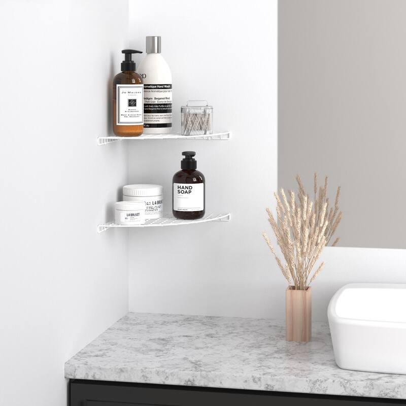 ClosetMaid White Steel Corner Shelf Organizer