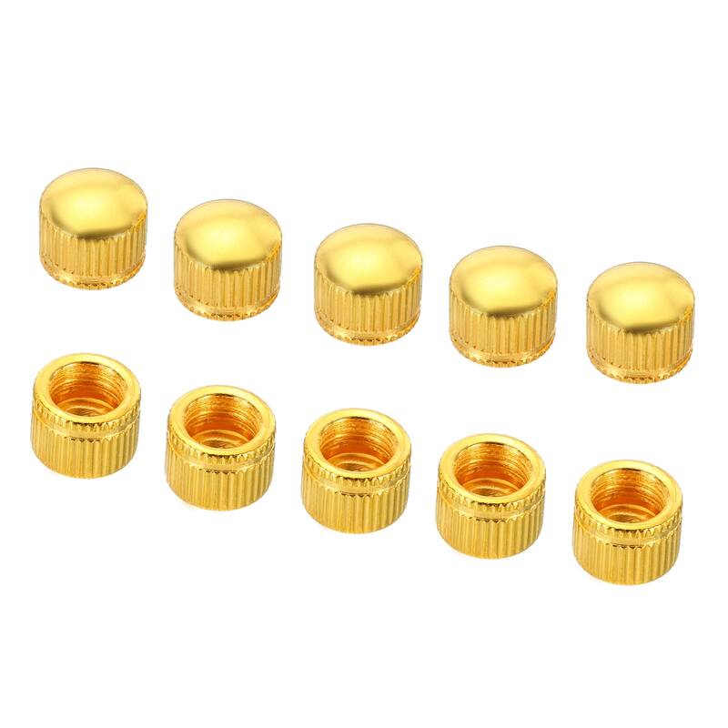 10 Pack M10 Lamp Finial Cap Knob Screw Cap Nut Bolt Cover Knurled Gold - Gold Tone