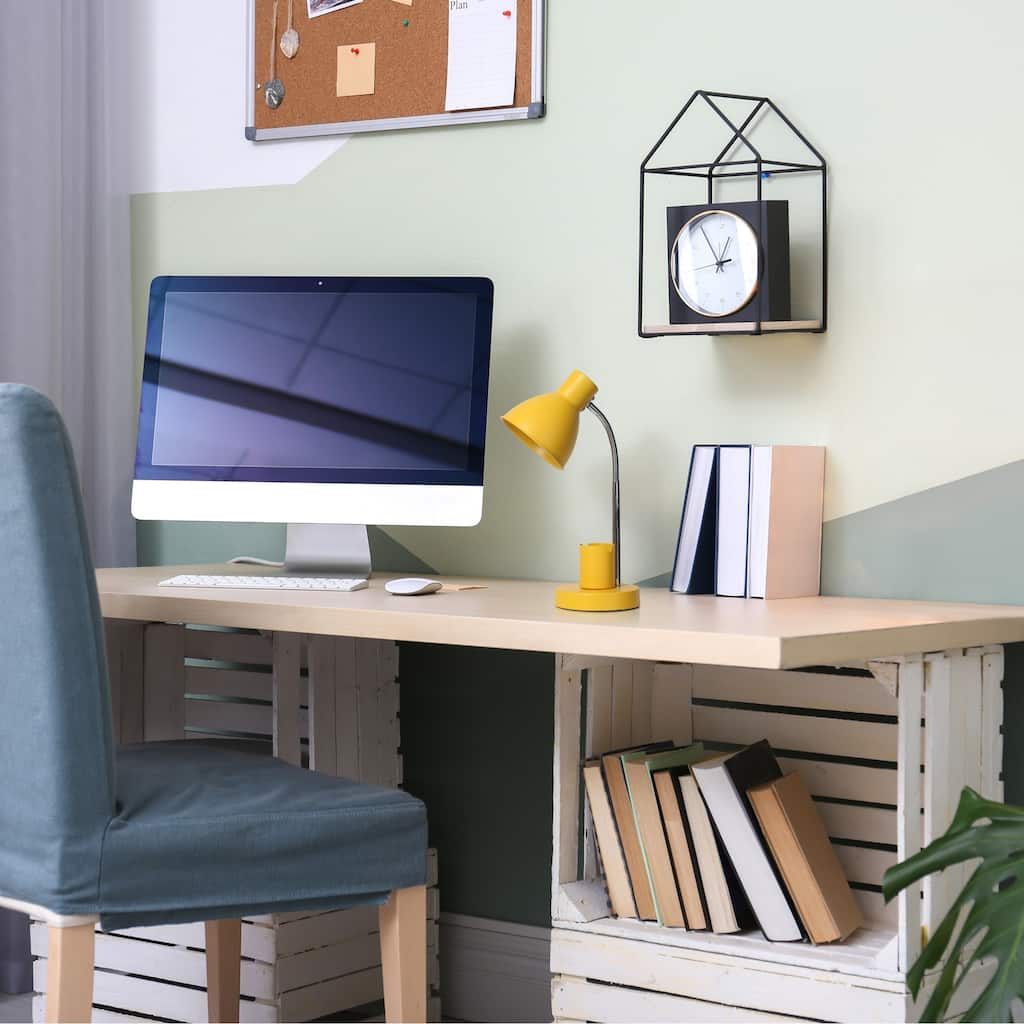 Gooseneck Desk Lamp with Adjustment Shade - 16.25" - Yellow