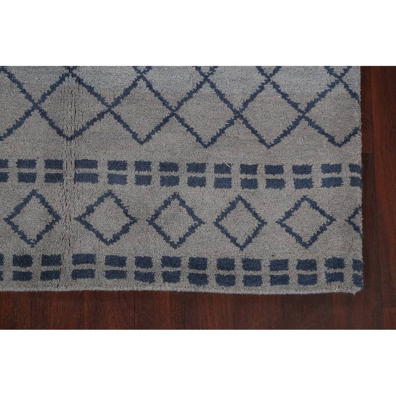 Modern Tribal Abstract Oriental Wool Area Rug Handmade Foyer Carpet - 5'1" x 8'3"