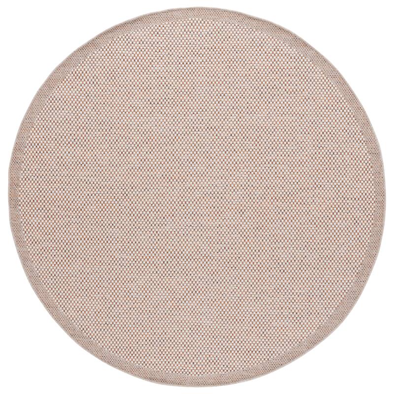 SAFAVIEH Sisal All-Weather Tilda Transitional Rug - 6'7" Round - Ivory/Orange Beige
