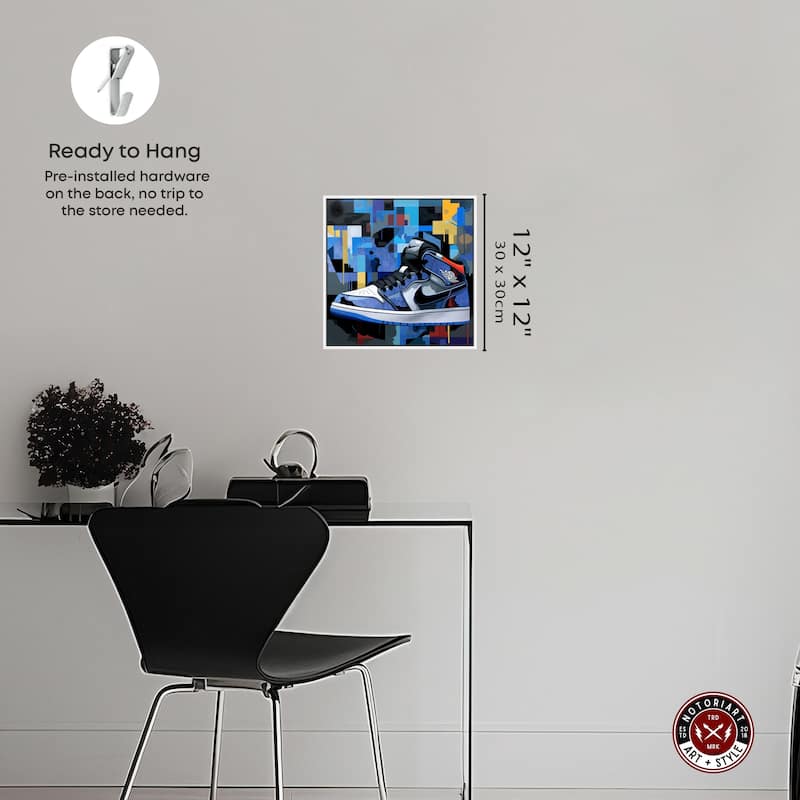 Notoriart Primary Sneakers Framed Sneaker 1 Piece Canvas Wall Art
