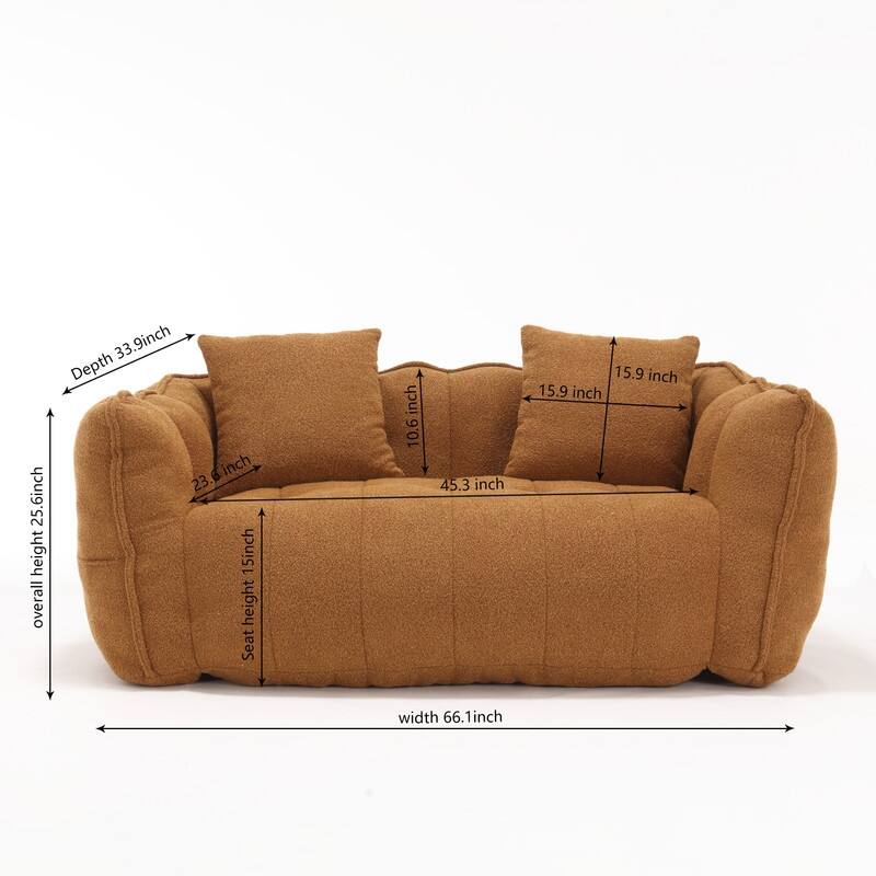 66.1''W Soft beanbag chair with high resilience foam