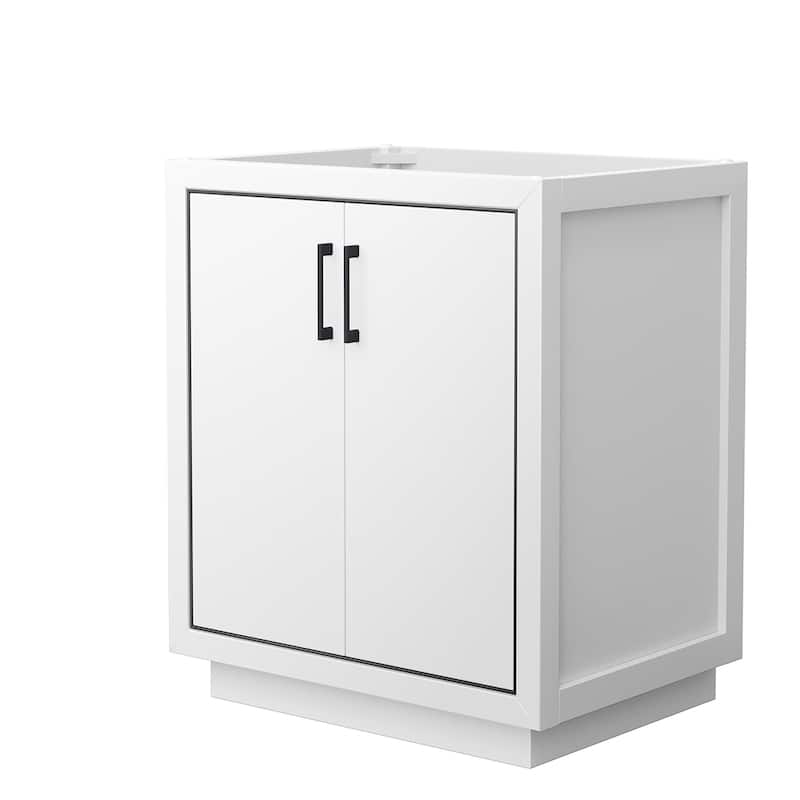 Wyndham Collection WCF1111-30S-CX-MXX Icon 30" Single Free Standing - White / Matte Black Hardware
