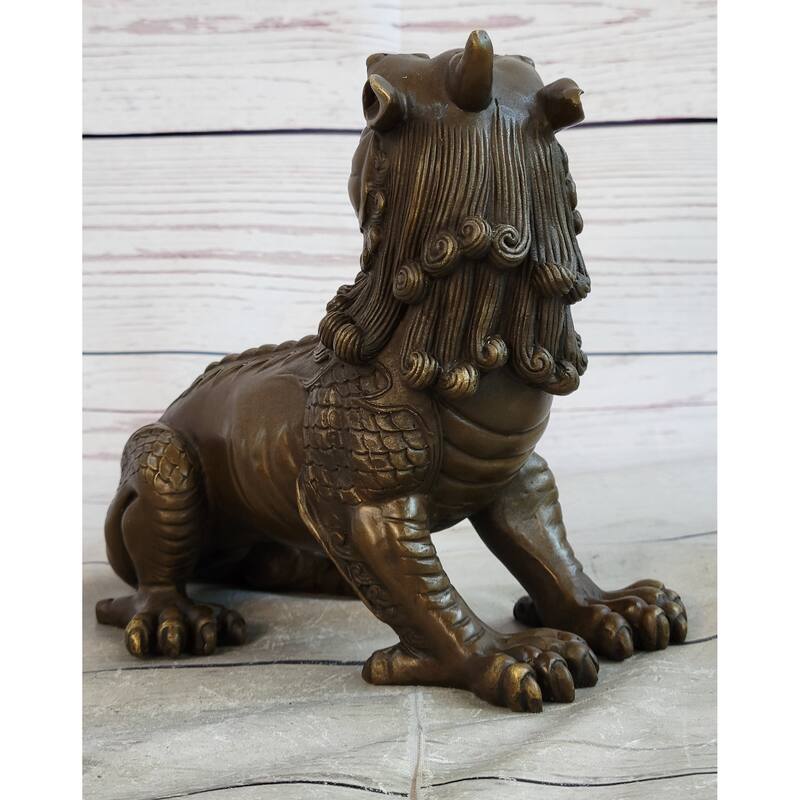 Vintage Japanese Chinese Asian Foo Dog Shishi Temple Guardian Bronze Lion Sale