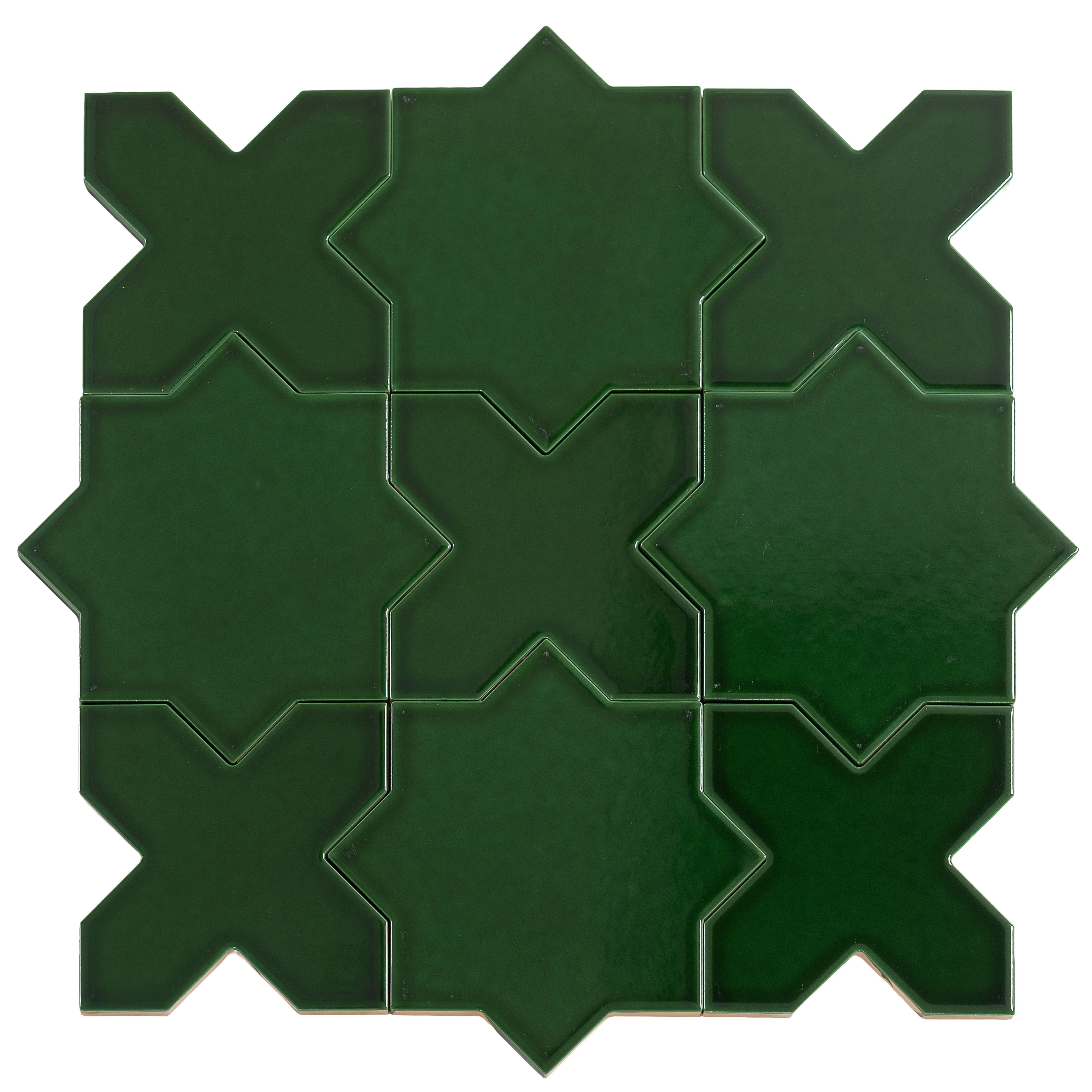 Siena 5" Star with Cross Glossy Ceramic Wall and Floor Tile (10.76 sq ft/case) - 54 Pack