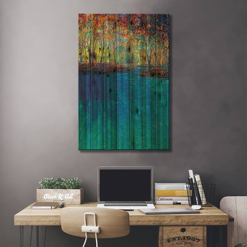 Keoladeo Print On Wood by Iris Scott - Multi-Color