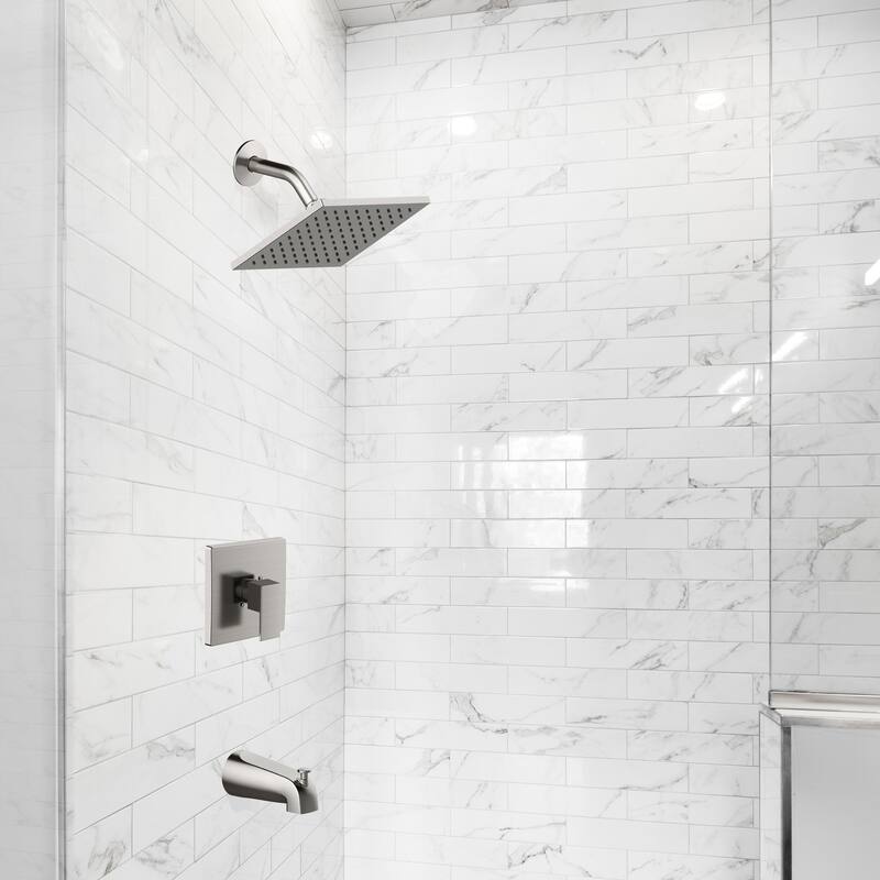 Design House 594424 Karsen II Modern Bath and Shower Trim with Valve Satin Nickel - Satin Nickel