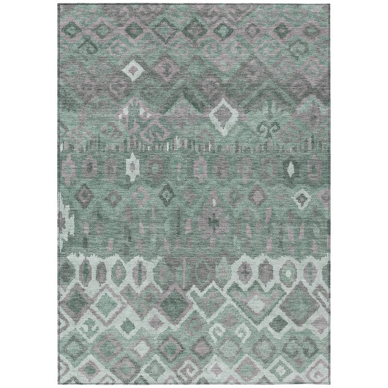 Machine Washable Indoor/ Outdoor Boho Moroccan Chantille Rug