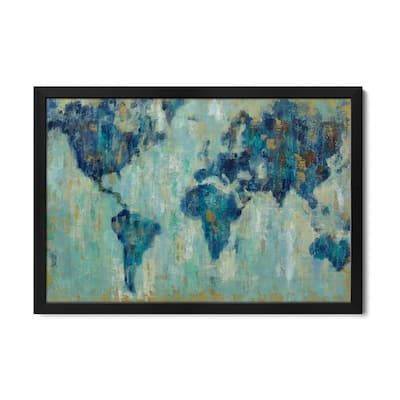 Map Of The World Premium Framed Poster by Silvia Vassileva