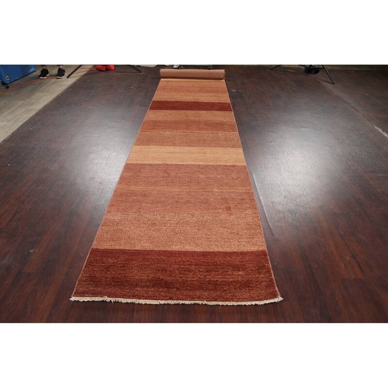 Modern Gabbeh Kashkoli Oriental Long Runner Rug Wool Hand-knotted - 3'1" x 16'7"