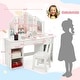 preview thumbnail 6 of 11, GIMMYFIVE Princess Makeup Desk & Chair Set Withtouch Light Detachable Tri-Folding Mirror