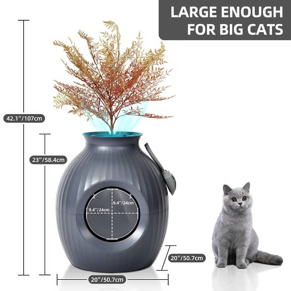 Moasis Upgraded Plant Litter Boxes for Large Cats w/Odor Control &  Sterilization System - Bed Bath & Beyond - 40136747