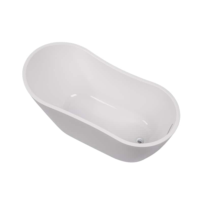 Vanity Art 55" X 28" White Acrylic Freestanding Bathtub