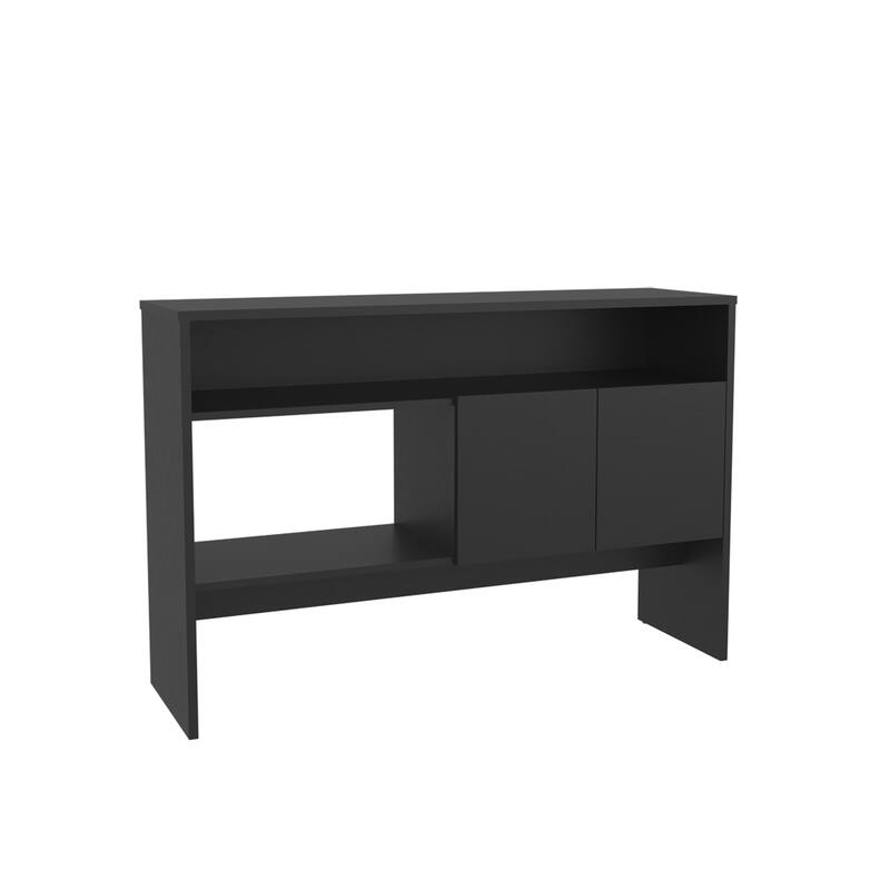 Console Table 31.8" H, with 2 Doors and 3 Shelves - Black