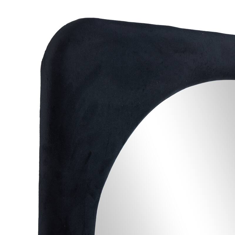 Black or White Velvet Wavy Room Floor Mirror