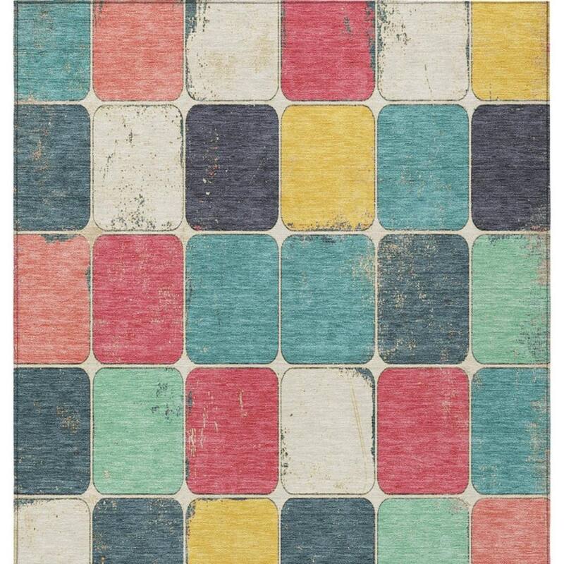 HomeRoots Geometric Transitional Rectangle Outdoor Rug