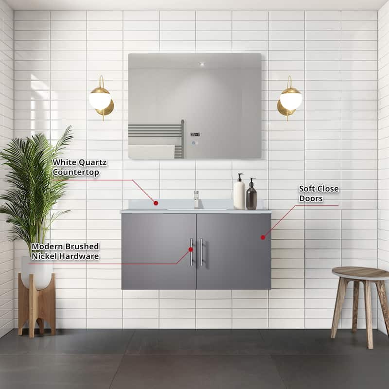 Geneva Bath Vanity with Quartz Top & Sink