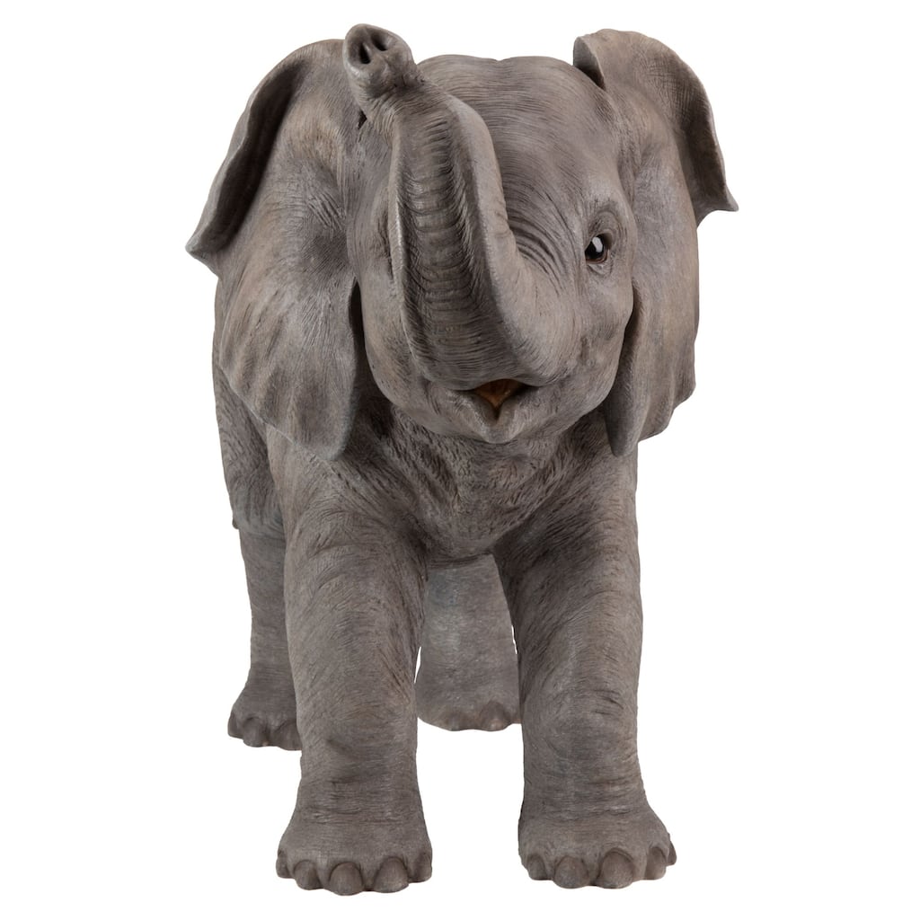 26.75" Mink Regal Pose Elephant Outdoor Garden Statue