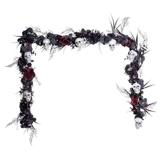 Celebrations Red 50 ct 9 ft. LED Skull Garland Halloween Decor - Bed Bath & Beyond - 43389261