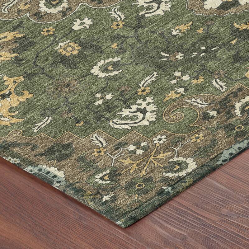 Machine Washable Indoor/ Outdoor Traditional Savannah Chantille Rug