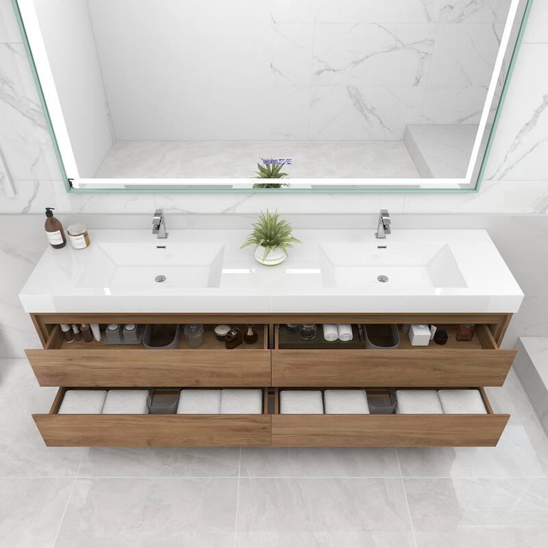 Morava 84" Floating Vanity with Double Sink - 84