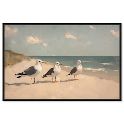 Seagulls at the Beach I Canvas by Art Remedy