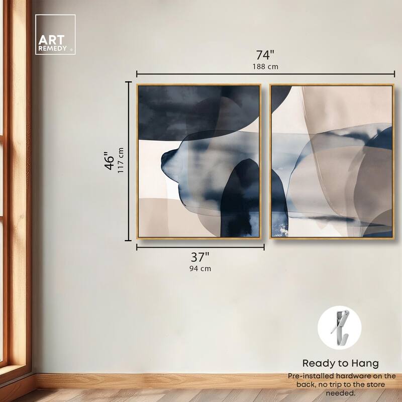 Monochrome Movement Canvas Set of 2 by Art Remedy